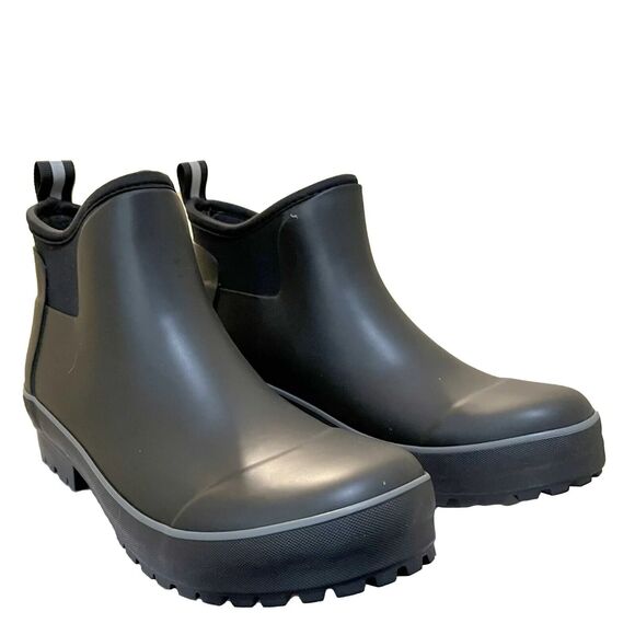 Chooka Ladies Insulated Waterproof Ankle Rain Boot, Black New with Box, Size 8 - Picture 1 of 4